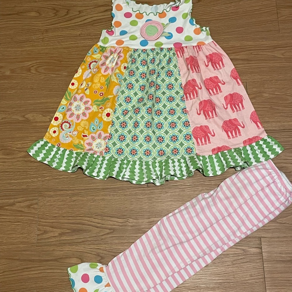 Mis Tee V Us Girls 10 Boutique Polka Dot Dress with Leggings